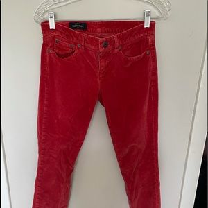 Red velvet jeans great for the holidays !!!! JCREW toothpick style